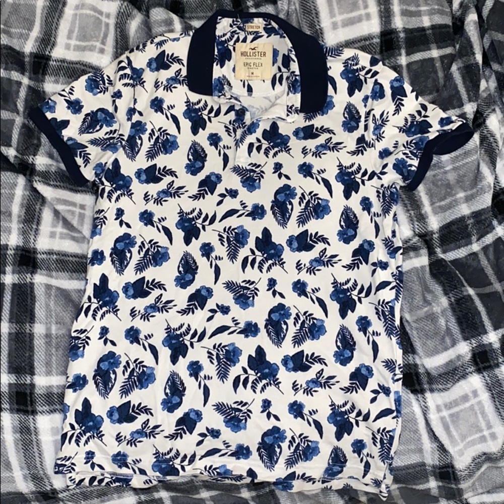 3 button collar shirt hollister